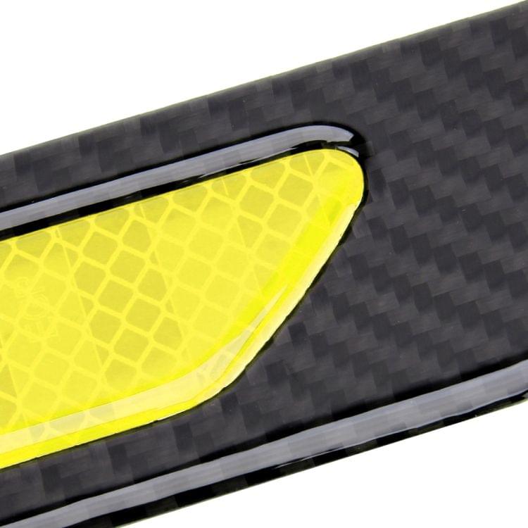 2 PCS Carbon Fiber Car-Styling Fender Reflective Bumper Decorative Strip, Inner Reflection + External Carbon Fiber(Light Yellow)