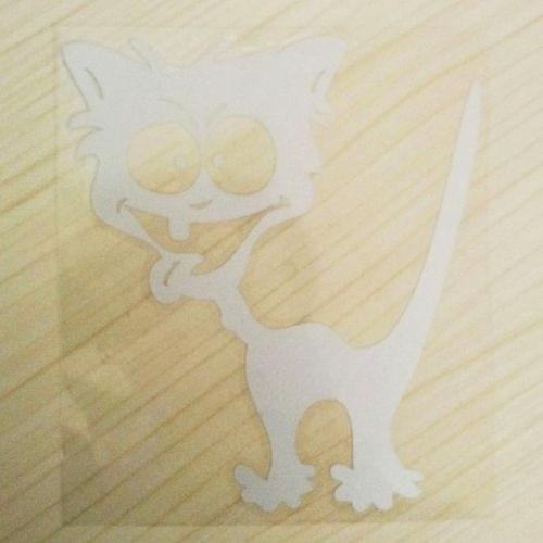 10 PCS Cat Pattern Car Styling Sticker Reflective Waterproof Vinyl Funny Car Sticker, Size: 13×11cm(White)