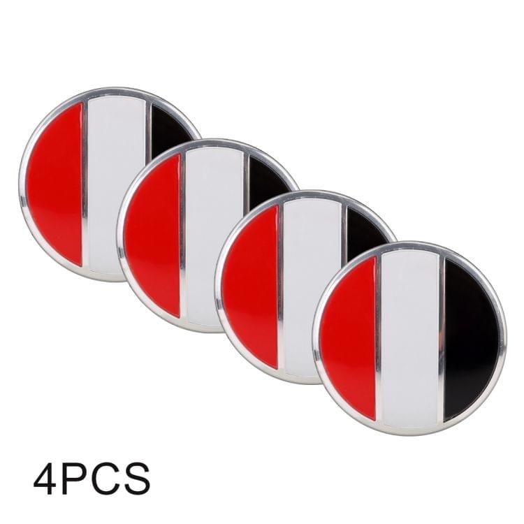 4 PCS Car-Styling Yemen Flag Pattern Wheel Hub Decorative Sticker, Diameter: 5.8cm