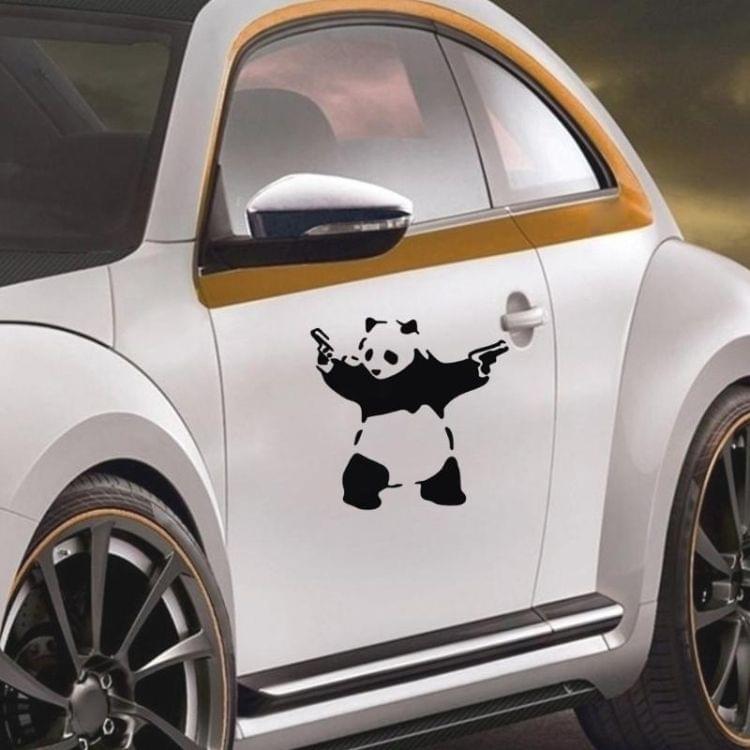 10 PCS Panda with Two Guns 3D Car Window Reflective Cute Animal Sticker