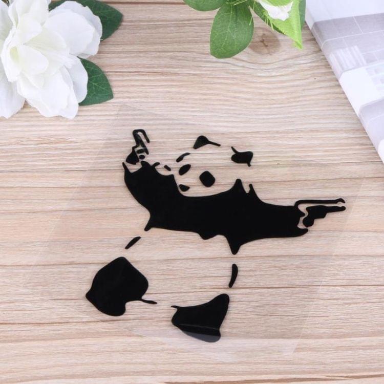 10 PCS Panda with Two Guns 3D Car Window Reflective Cute Animal Sticker