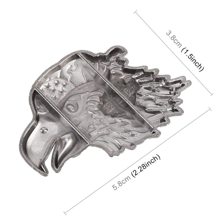 Eagle Head Pattern Car Metal Body Decorative Sticker (Silver Grey)
