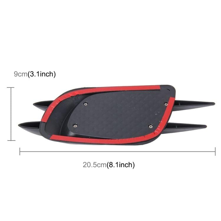 OUSHIBA OB-514 2 PCS JDM Style Car Decorative Air Flow Intake Turbo Bonnet Hood Side Vent Grille Cover Sticker(Black)
