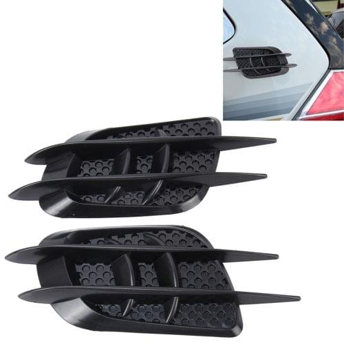 OUSHIBA OB-514 2 PCS JDM Style Car Decorative Air Flow Intake Turbo Bonnet Hood Side Vent Grille Cover Sticker(Black)