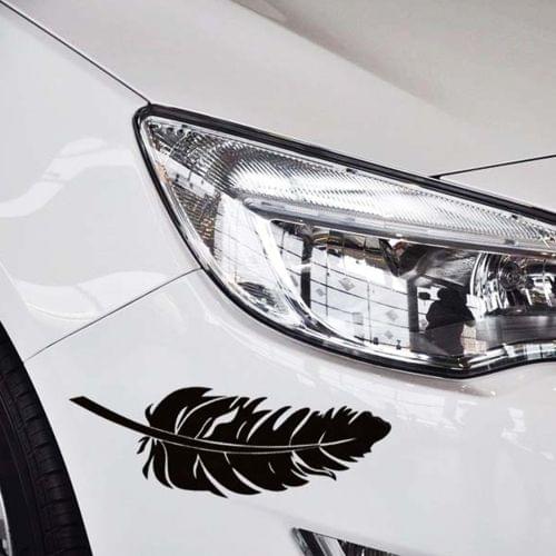 10 PCS Emblem Feather Car Stickers Waterproof Plastic Decal Sticker(Black)