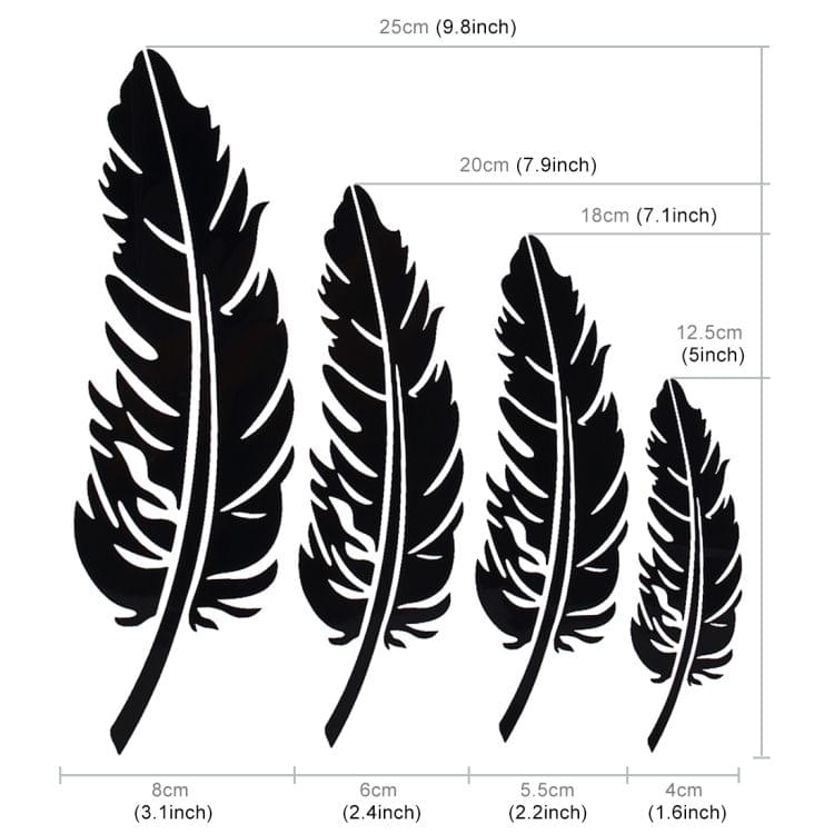 10 PCS Emblem Feather Car Stickers Waterproof Plastic Decal Sticker(Black)