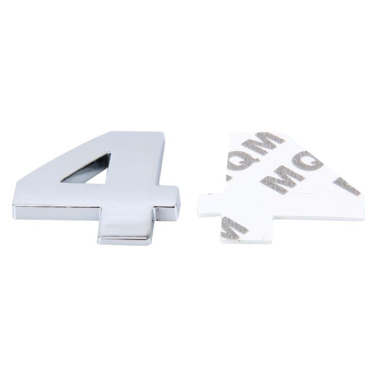 Car Vehicle Badge Emblem 3D Number Four Self-adhesive Sticker Decal, Size: 3.6*4.5*0.5cm