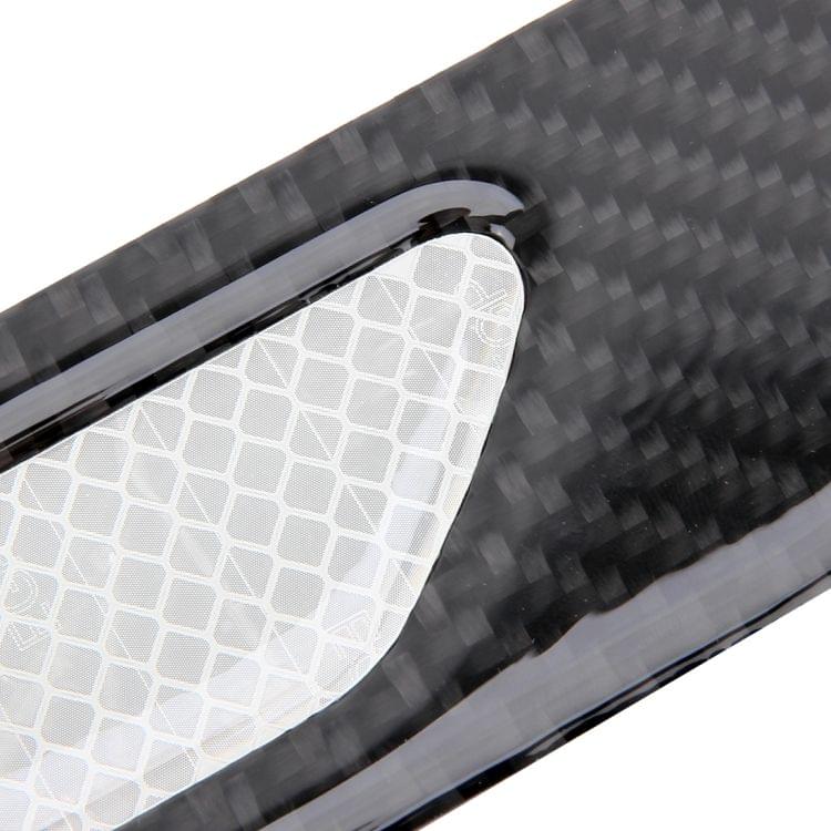 2 PCS Carbon Fiber Car-Styling Fender Reflective Bumper Decorative Strip, Inner Reflection + External Carbon Fiber(White)