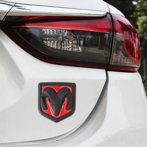 Bull Pattern Car Metal Body Decorative Sticker，Size : M (Black Red)