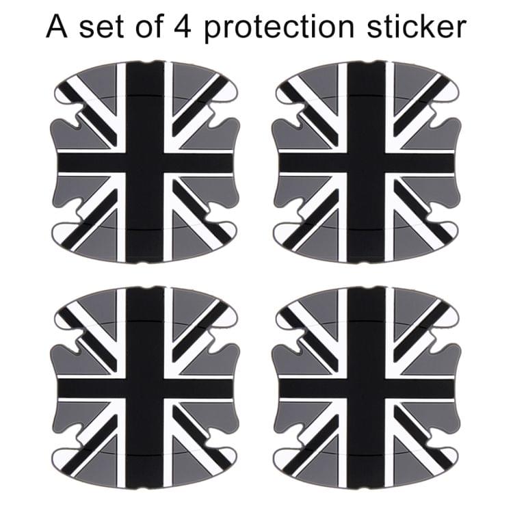 4 PCS UK Flag Pattern Car-Styling Car Door Handle Scratches Resistant Sticker(Grey)
