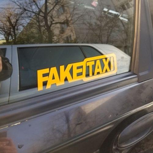 10PCS FAKE TAXI Reflective Car Sticker Car Window Decal, Size: 20x5cm