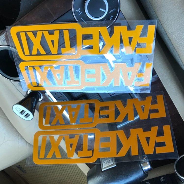 10PCS FAKE TAXI Reflective Car Sticker Car Window Decal, Size: 20x5cm