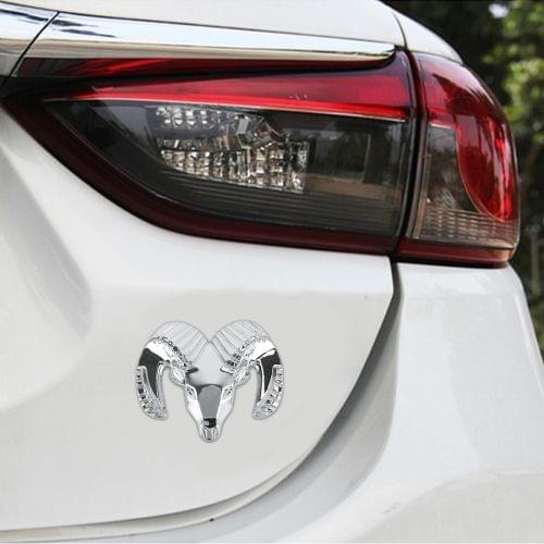 Bull Pattern Car Metal Body Decorative Sticker, Size : S (Silver)