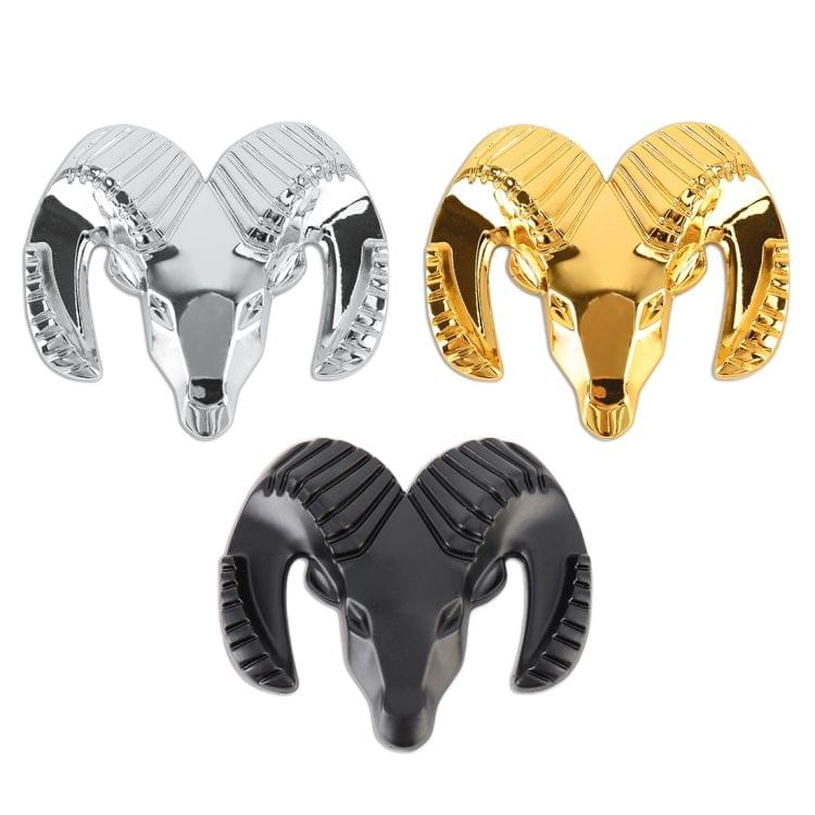 Bull Pattern Car Metal Body Decorative Sticker, Size : S (Silver)