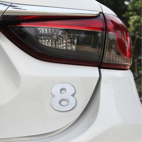 Car Vehicle Badge Emblem 3D Number Eight Self-adhesive Sticker Decal, Size: 3.6*4.5*0.5cm