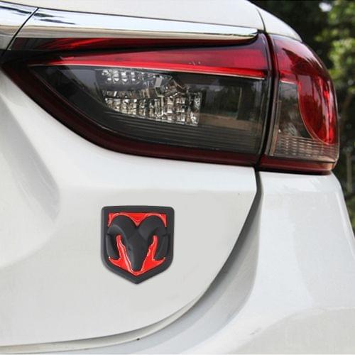 Bull Pattern Car Metal Body Decorative Sticker, Size : S (Black Red)