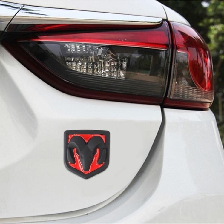 Bull Pattern Car Metal Body Decorative Sticker, Size : S (Black Red)