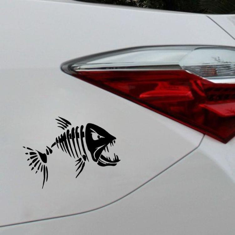 10 PCS YOJA Mad Fish Funny Decal Car Window Decoration Vinyl Stickers Motorcycle Accessories, Size: 11x7cm (Silver)