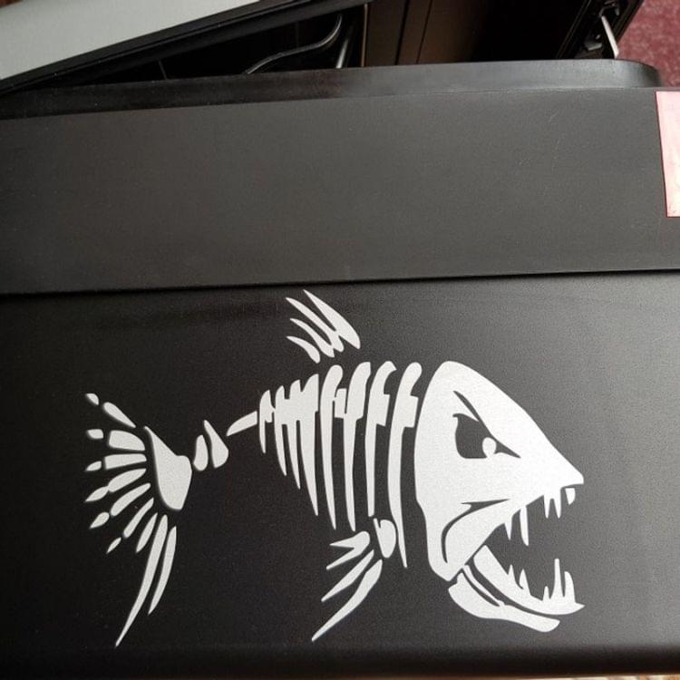 10 PCS YOJA Mad Fish Funny Decal Car Window Decoration Vinyl Stickers Motorcycle Accessories, Size: 11x7cm (Silver)