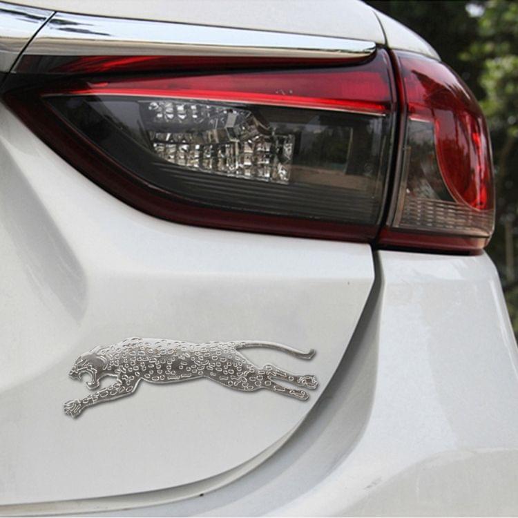 Running Leopard Shape Adoreable Style Car Free Sticker(Silver)