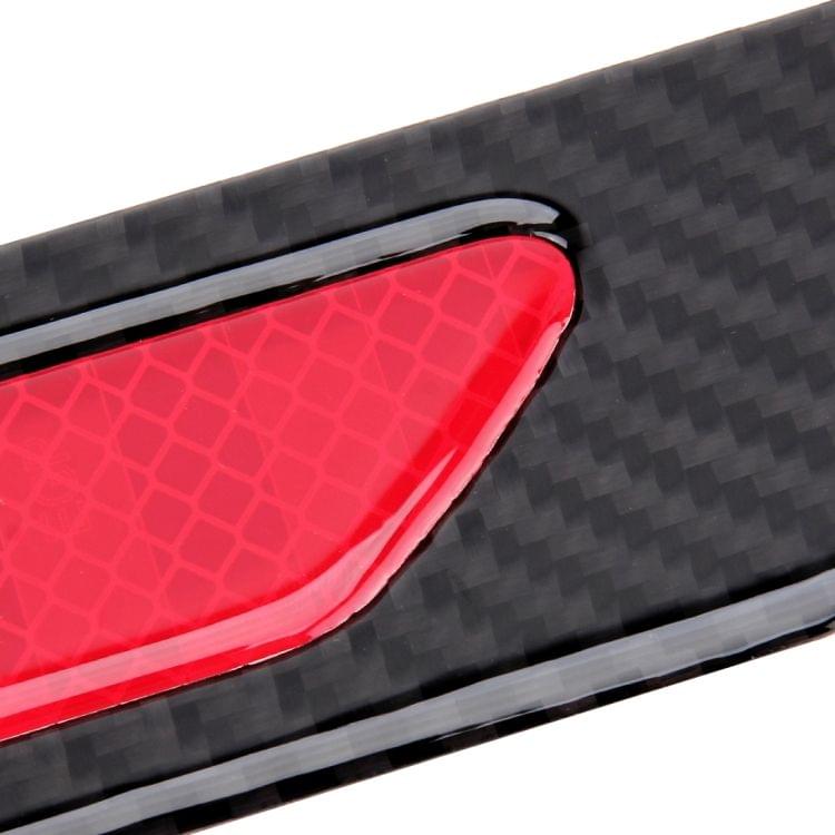 2 PCS Carbon Fiber Car-Styling Fender Reflective Bumper Decorative Strip, Inner Reflection + External Carbon Fiber(Red)