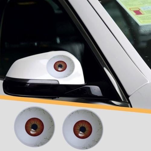 2 PCS Car Auto Creative 3D Eye Rear View Mirror Sticker(Red)