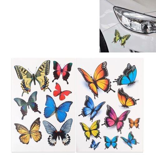 7 PCS Butterfly Shape Plastic Car Free Sticker(Black)