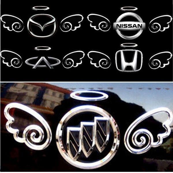 3D Wings Pattern Auto Emblem Logo Decoration Car Sticker, Size: 15.7cm x 5.5cm (approx.)(Gold)