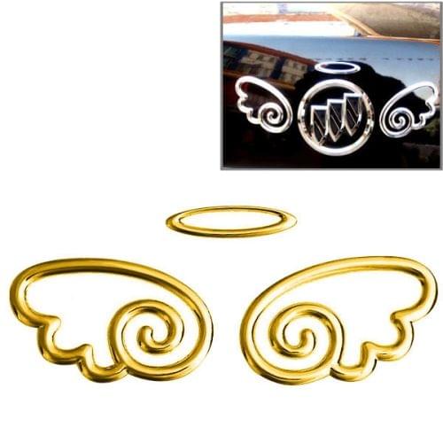 3D Wings Pattern Auto Emblem Logo Decoration Car Sticker, Size: 15.7cm x 5.5cm (approx.)(Gold)