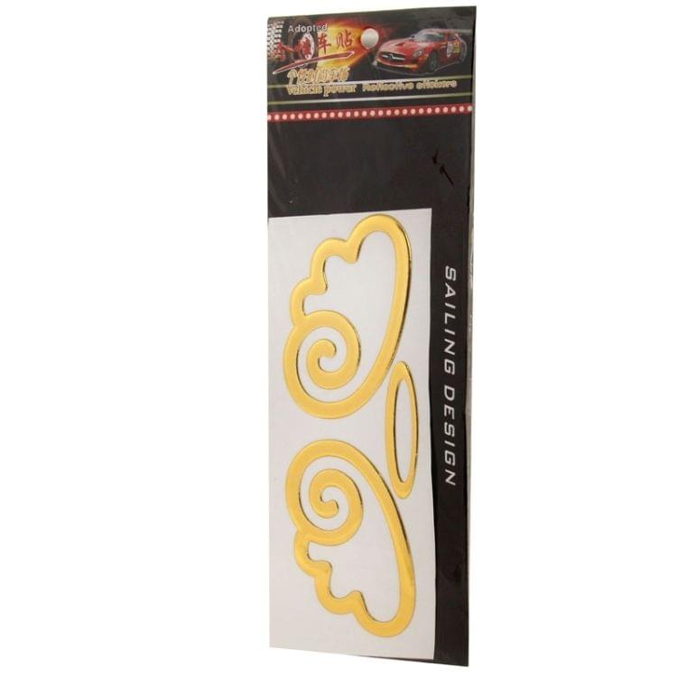3D Wings Pattern Auto Emblem Logo Decoration Car Sticker, Size: 15.7cm x 5.5cm (approx.)(Gold)