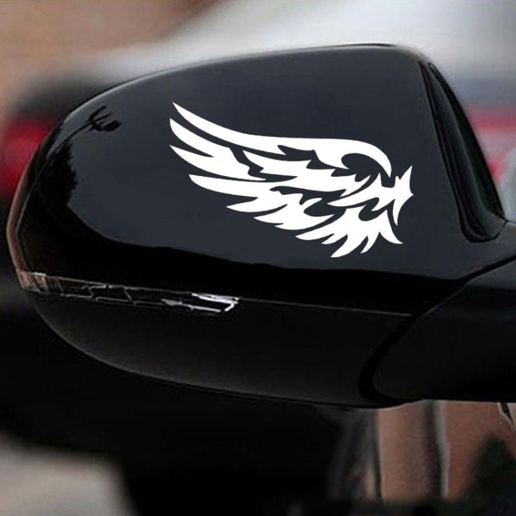 5 PCS Guardian Angel Wings Lovely Reflective Car Stickers Fashion Car Rearview Mirror Decal (White)