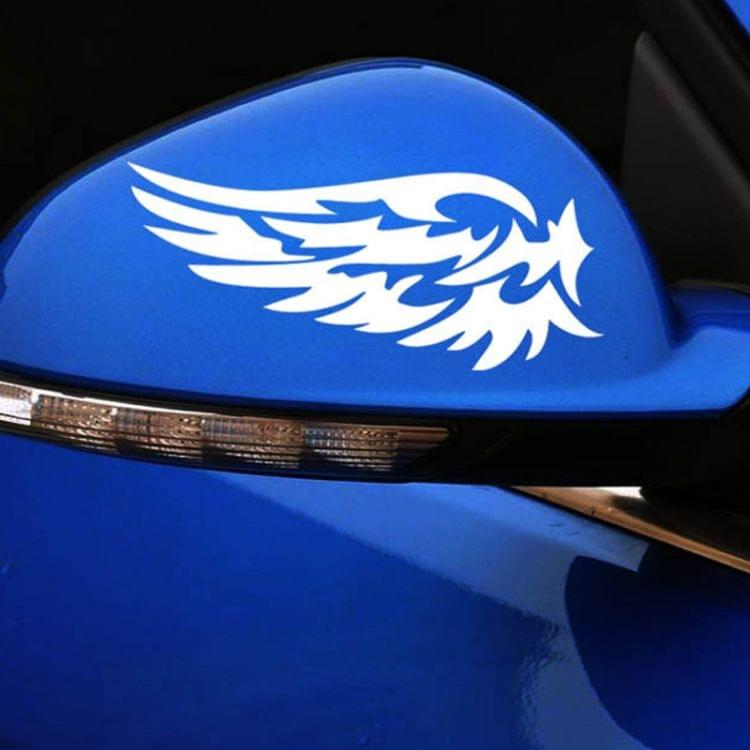 5 PCS Guardian Angel Wings Lovely Reflective Car Stickers Fashion Car Rearview Mirror Decal (White)