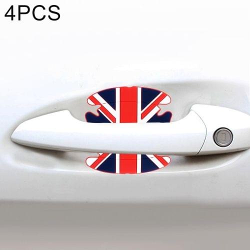 4 PCS UK Flag Pattern Car-Styling Car Door Handle Scratches Resistant Sticker(Red)