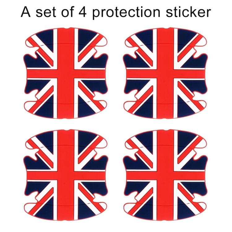4 PCS UK Flag Pattern Car-Styling Car Door Handle Scratches Resistant Sticker(Red)