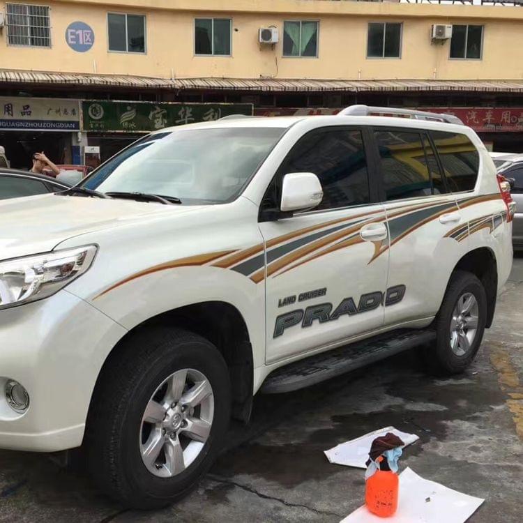 5 PCS SUV Body Decorative Strip Brand Car Streamline Shining Sticker for 2011 Version Prado 4000