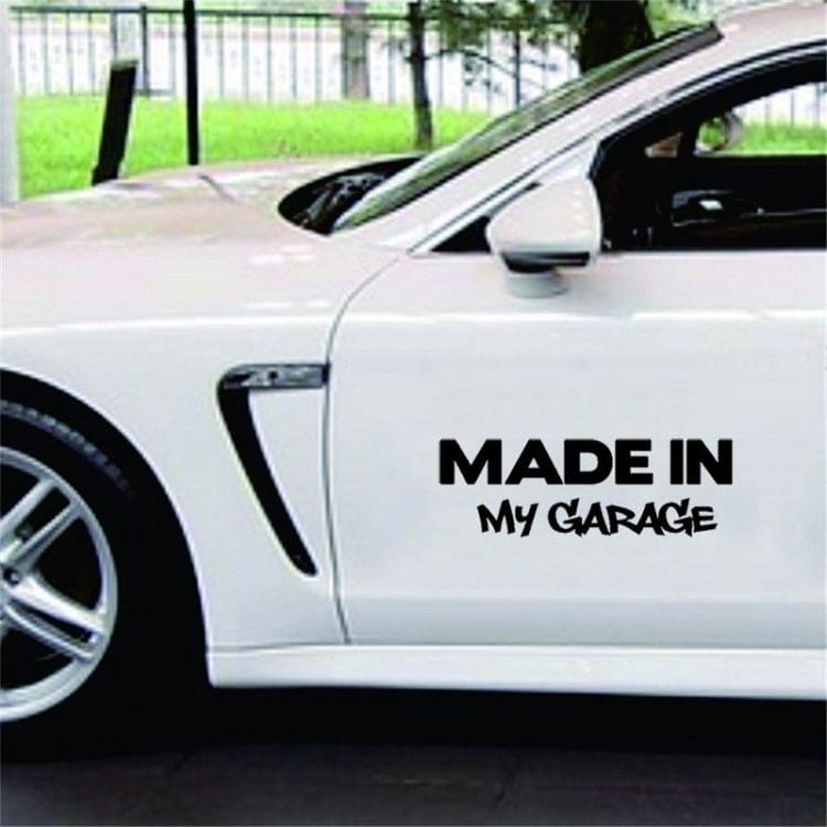 10 PCS MADE IN MY GARAGE Car Styling Stickers Decal Car Body Cool Covers, Size:17.8x5.9cm