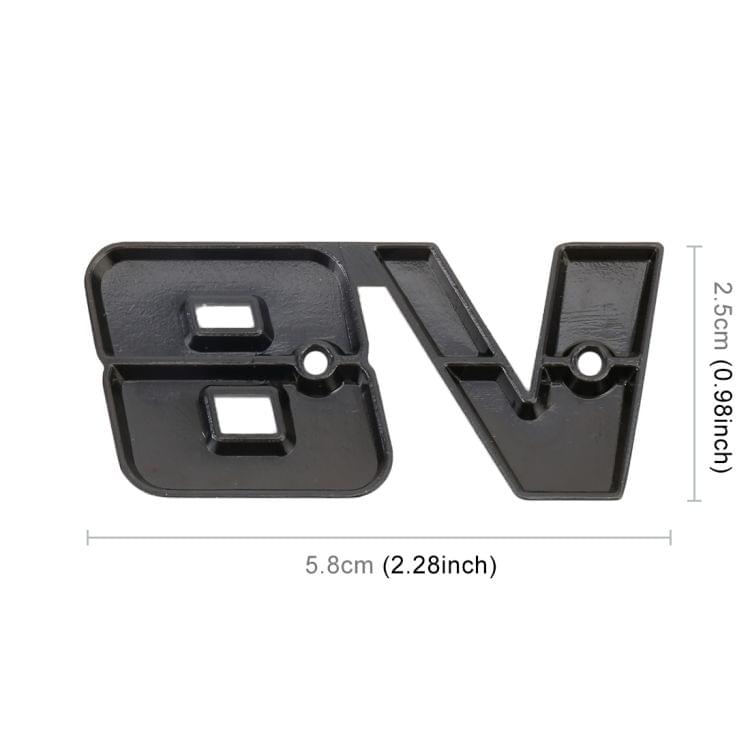 V8 Connect Shape Car Metal Body Decorative Sticker, Size : S (Black)