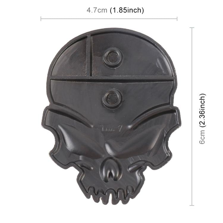 Skull Shape Car Metal Body Decorative Sticker (Black)