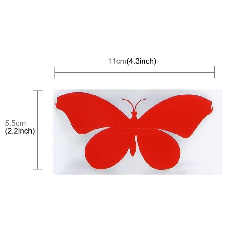 7 PCS Butterfly Shape Plastic Car Free Sticker(Red)