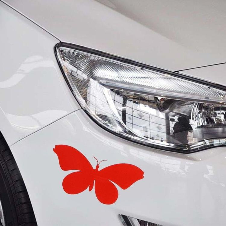 7 PCS Butterfly Shape Plastic Car Free Sticker(Red)