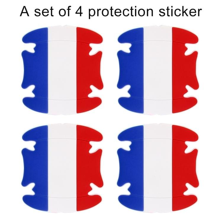 4 PCS French Flag Pattern Car-Styling Car Door Handle Scratches Resistant Sticker