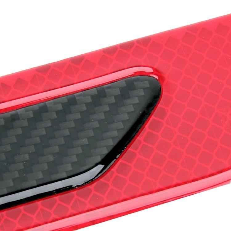 2 PCS Carbon Fiber Car-Styling Fender Reflective Bumper Decorative Strip, External Reflection + Inner Carbon Fiber(Red)