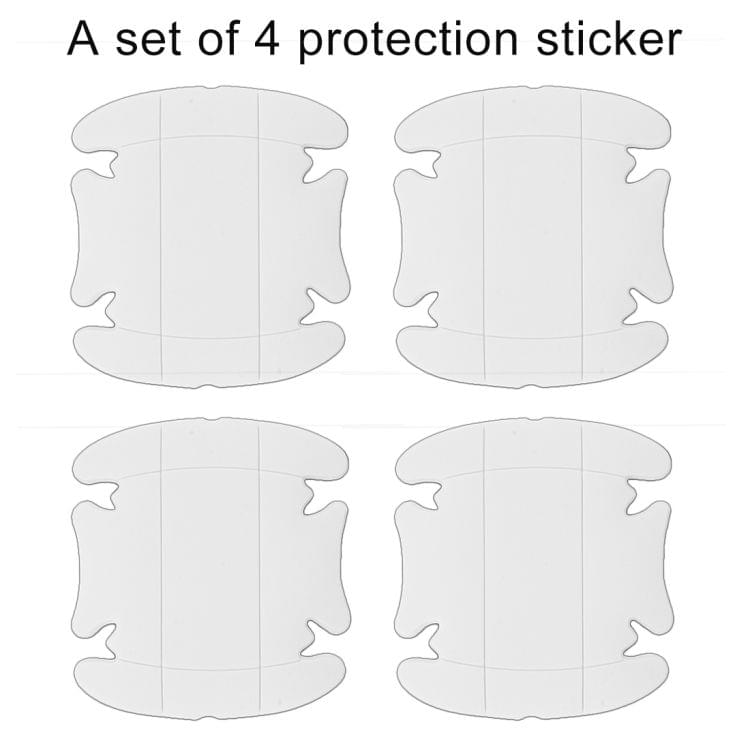 4 PCS Car-Styling Car Door Handle Scratches Resistant Sticker (White)