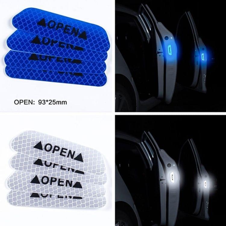 10 PCS OPEN Reflective Tape Warning Mark Bicycle Accessories Car Door Stickers(Blue)