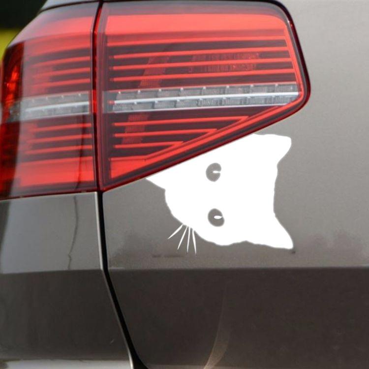 10 PCS CAT FACE PEERING Pet Cat Car Sticker Decals , Size: 12x15cm