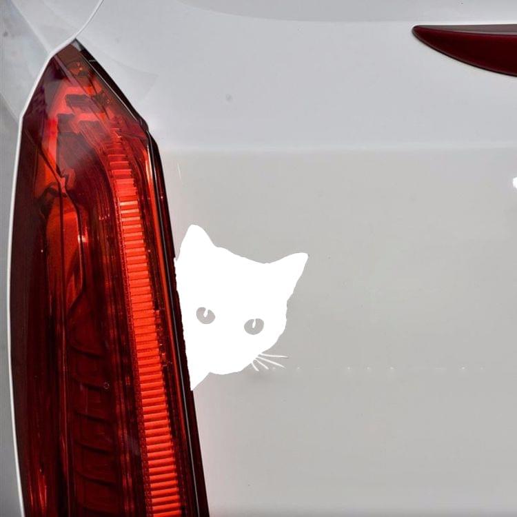 10 PCS CAT FACE PEERING Pet Cat Car Sticker Decals , Size: 12x15cm