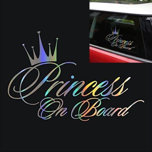 Princess Baby Pattern Car Decal Reflective Laser Vinyl Car Sticker, Size: 16.5x10.9cm(Laser)