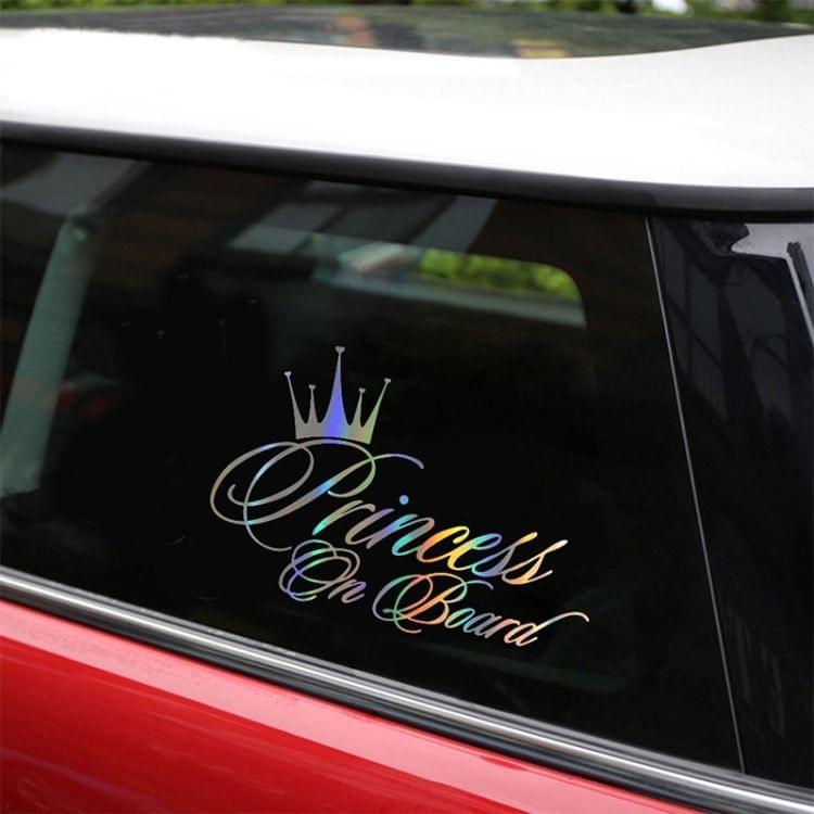 Princess Baby Pattern Car Decal Reflective Laser Vinyl Car Sticker, Size: 16.5x10.9cm(Laser)
