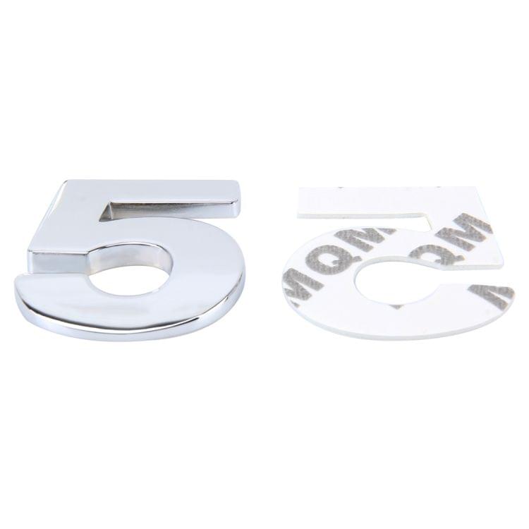 Car Vehicle Badge Emblem 3D Number Five Self-adhesive Sticker Decal, Size: 3.6*4.5*0.5cm