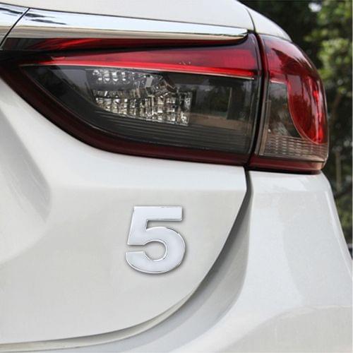 Car Vehicle Badge Emblem 3D Number Five Self-adhesive Sticker Decal, Size: 3.6*4.5*0.5cm